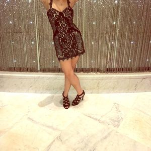 Black and nude lace dress